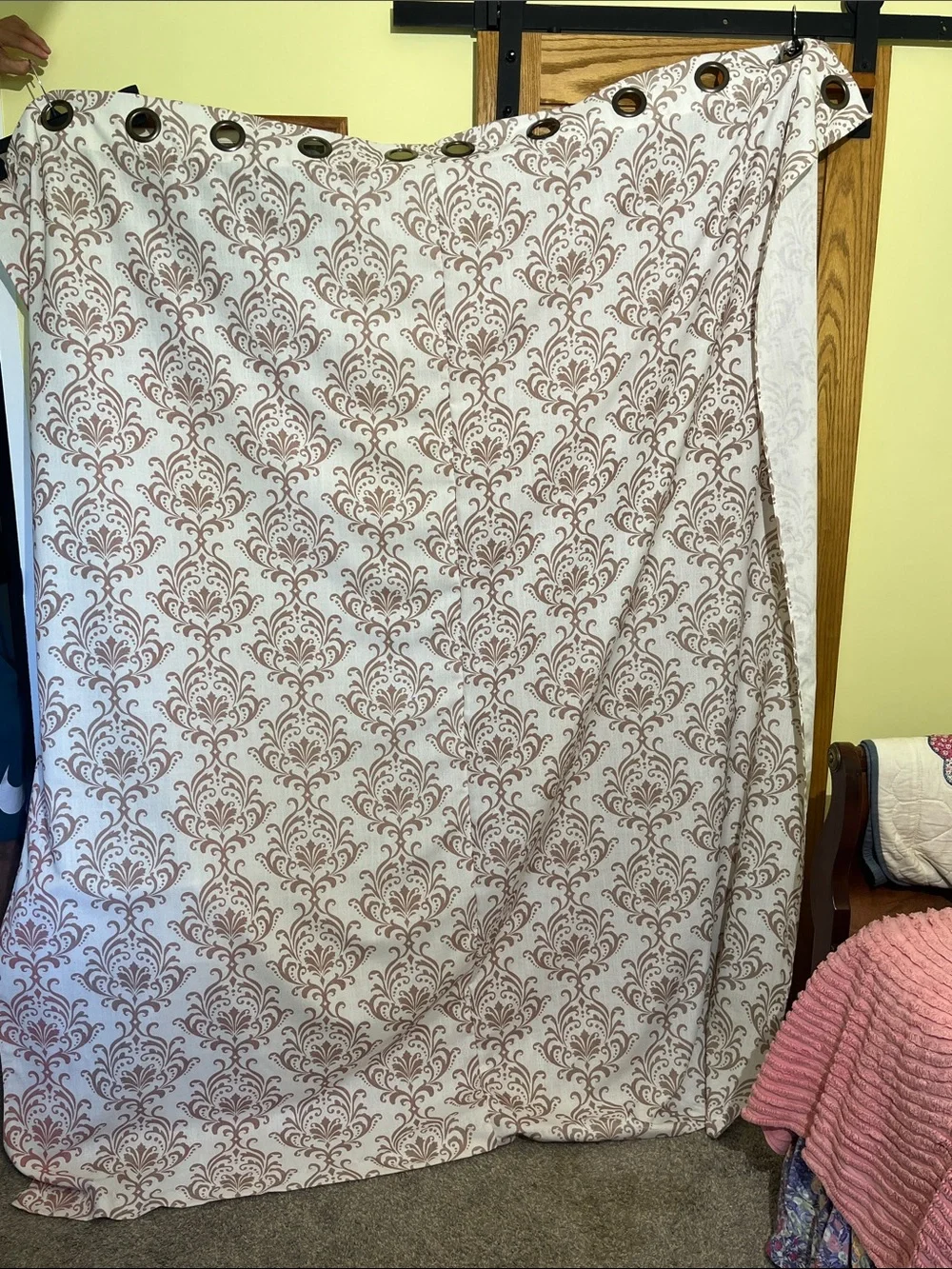 Curtain Panel in Cream and Brown